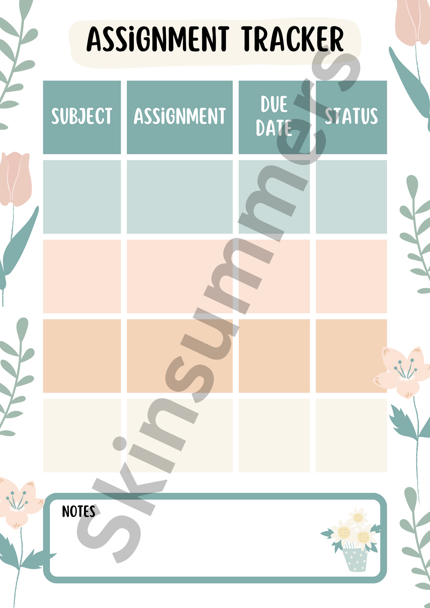 Assignment Tracker | Journal Spread