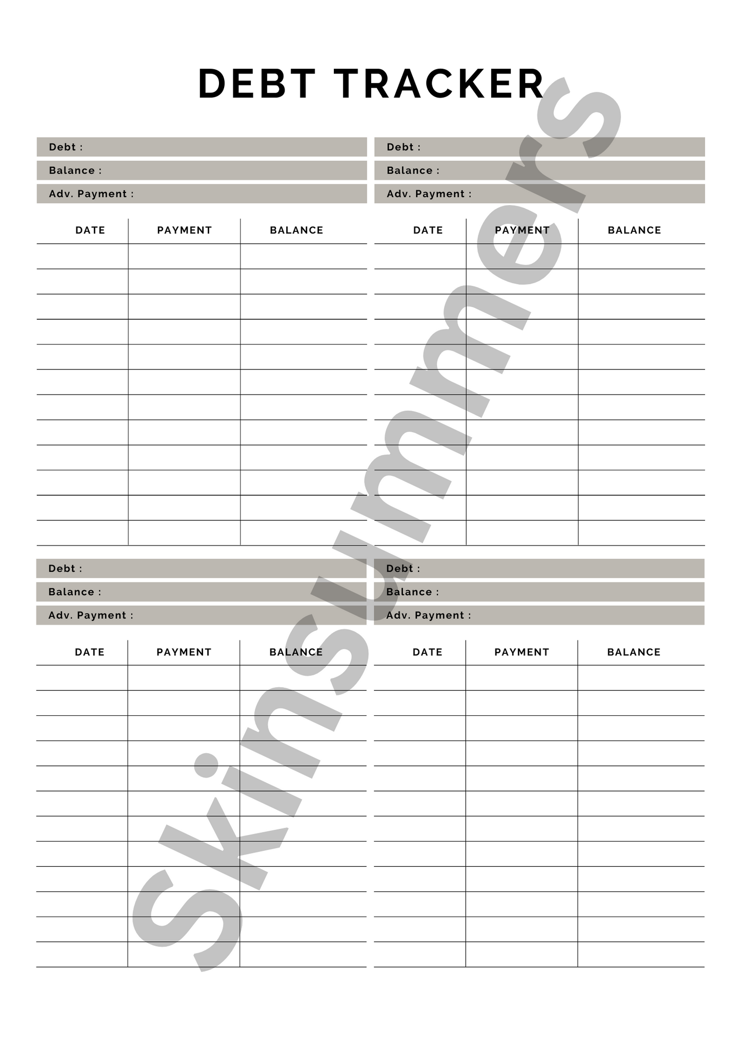Debt Tracker Elite | Journal Spread