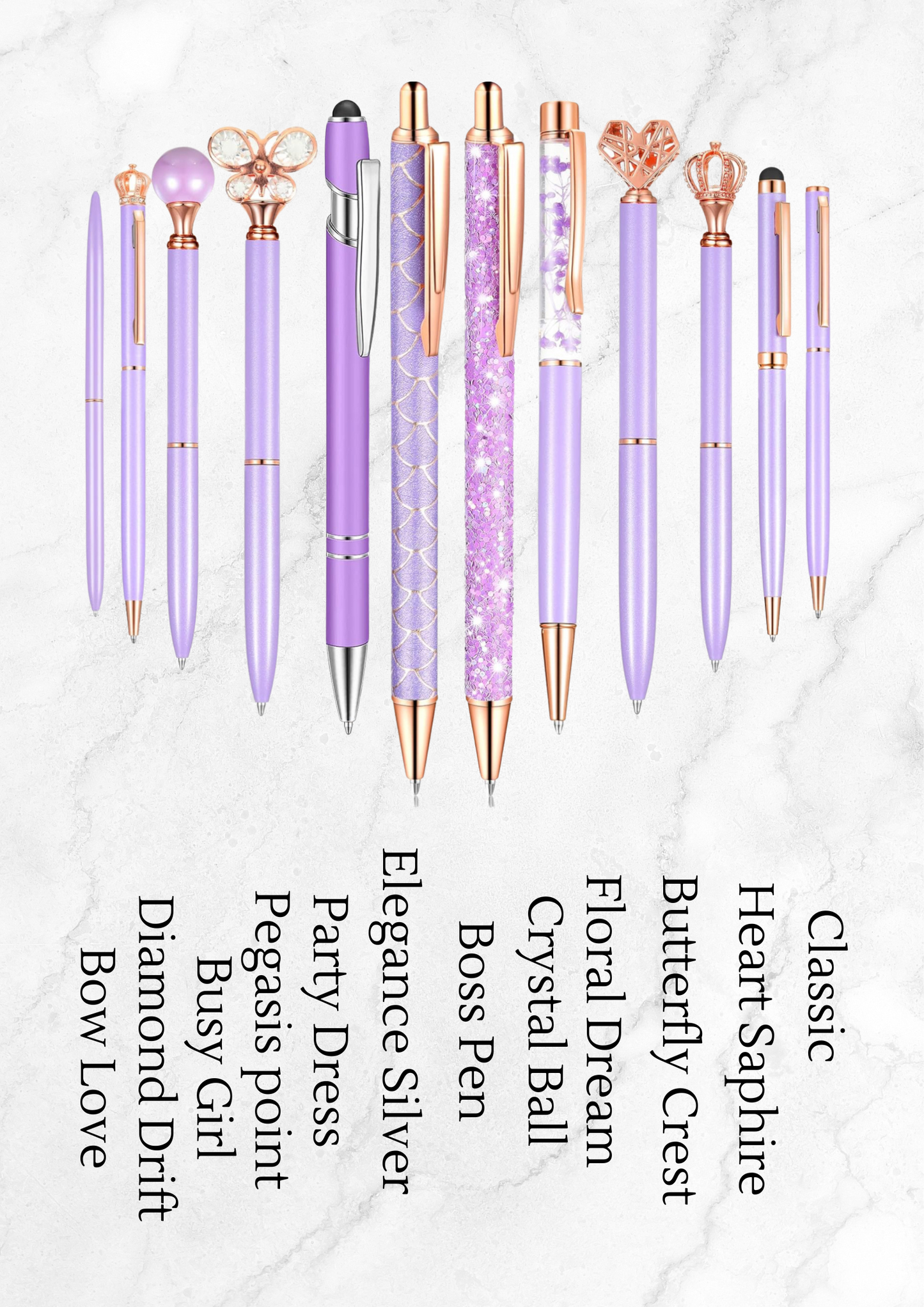 Purple Luxe Ball Point Pens