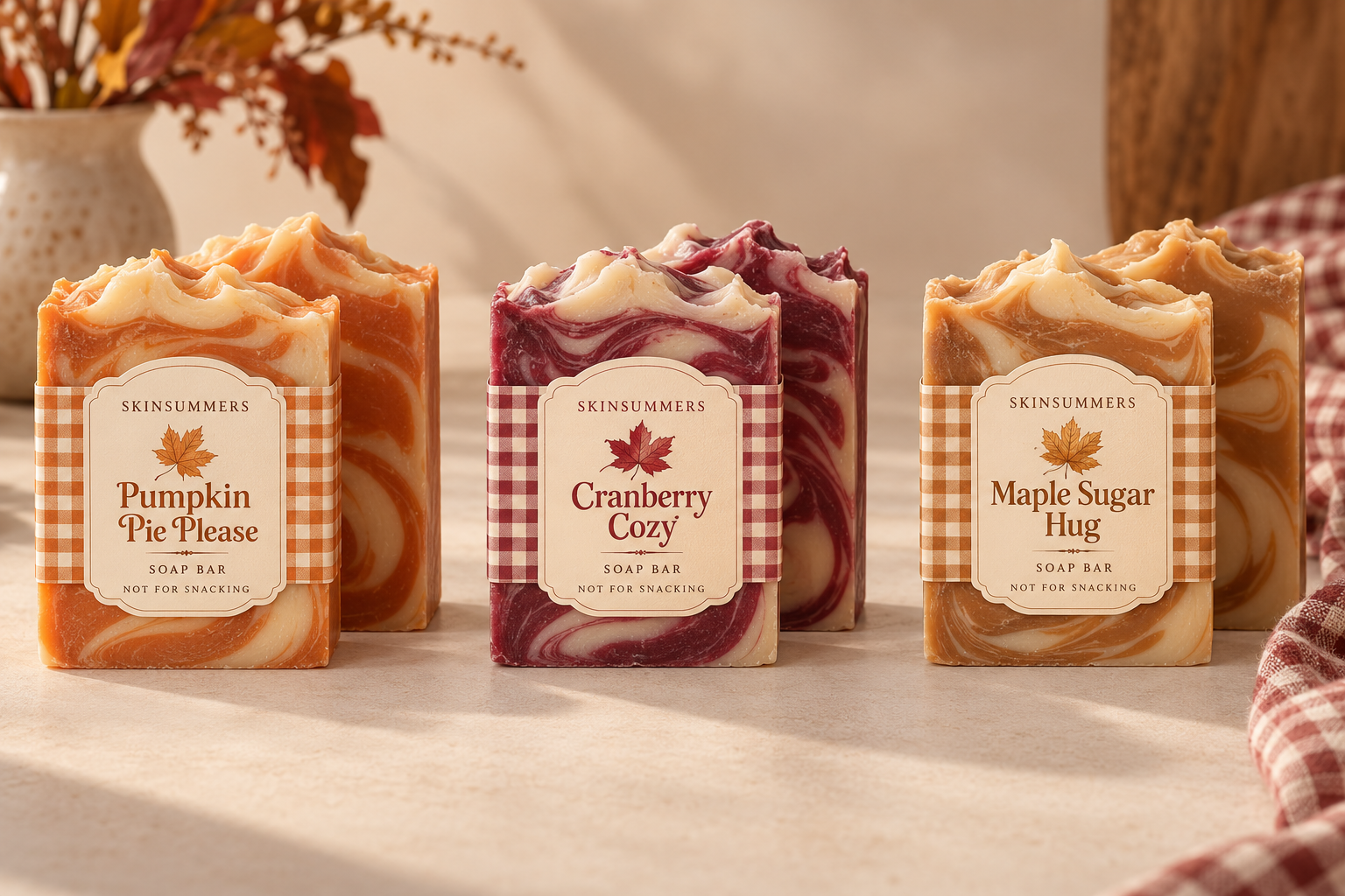 Three Thanksgiving soap design previews