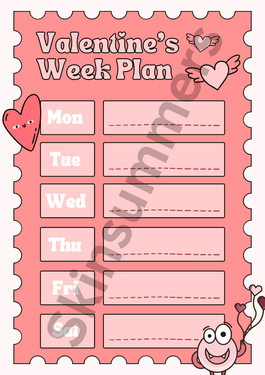 Valentines week Planner| Journal Spread