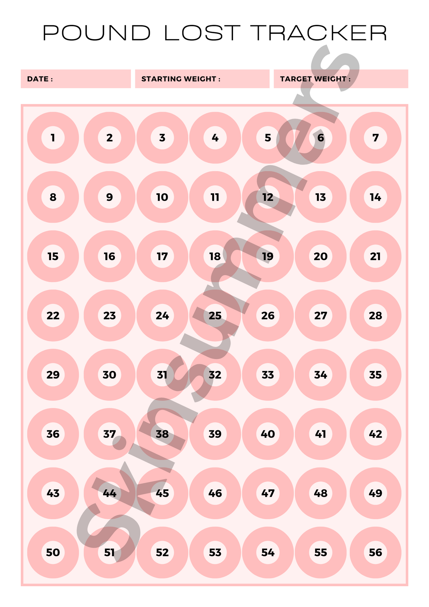 Pounds Loss Tracker | Journal Spread