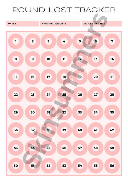 Pounds Loss Tracker | Journal Spread