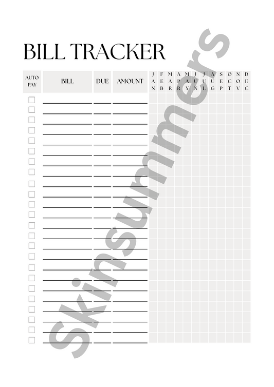 Bill Tracker | Journal Spread