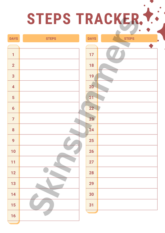 Monthly Steps Tracker | Journal Spread