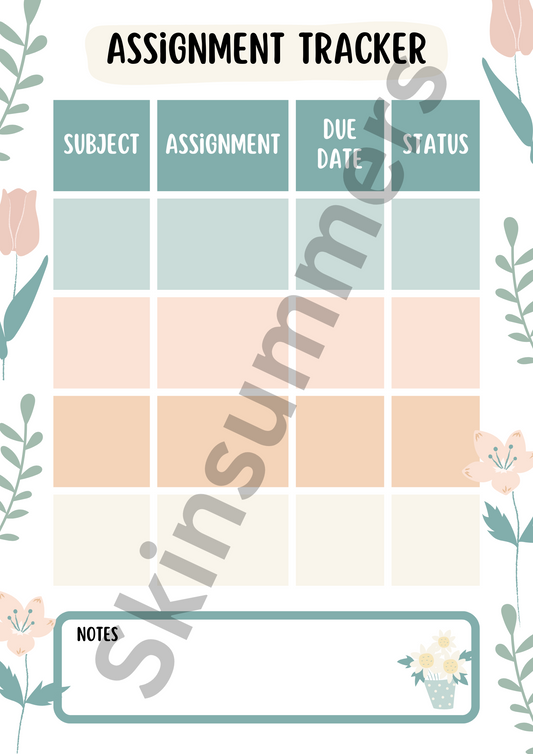 Assignment Tracker  | Journal Spread