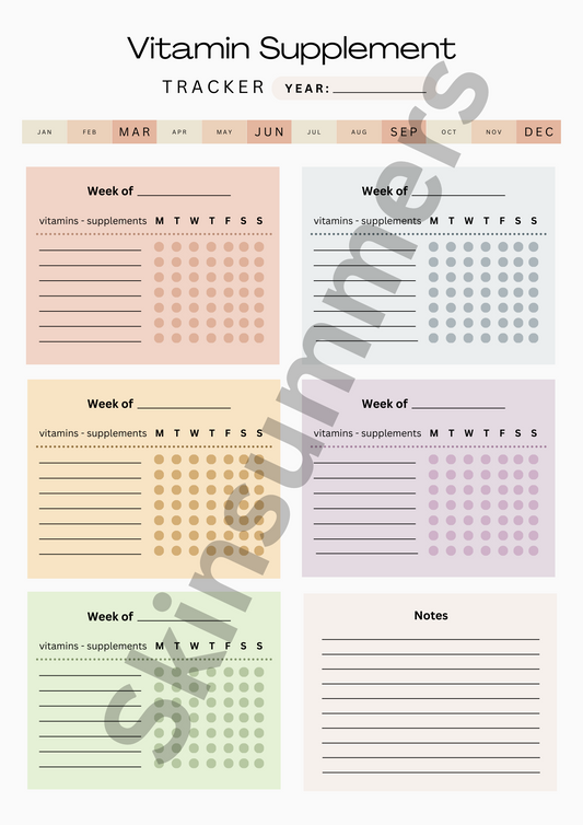 Vitamin Supplement Tracker  | Journal Spread