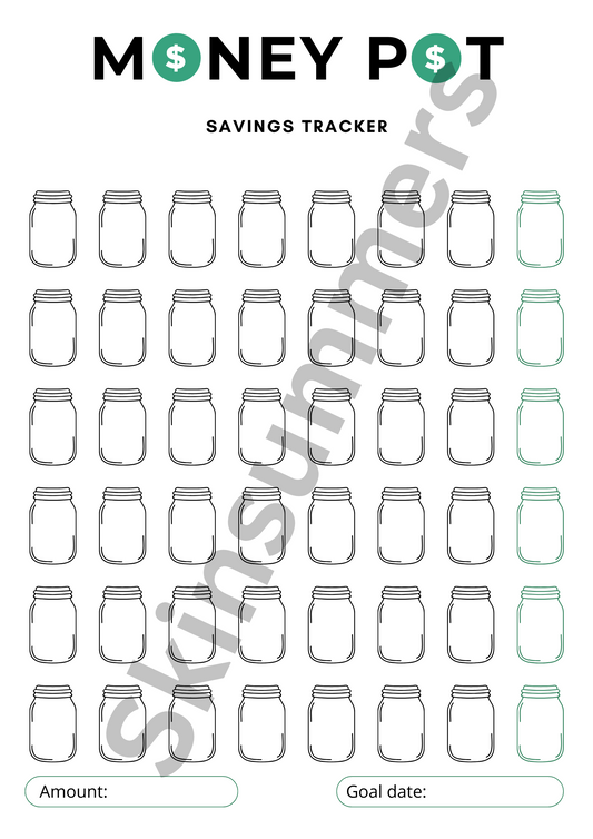 Money Pot Saving Tracker | Journal Spread
