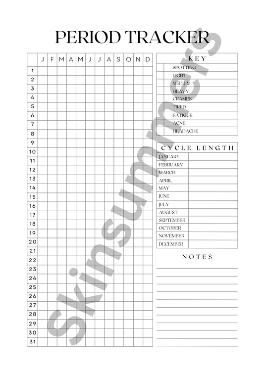 Period Tracker| Journal Spread