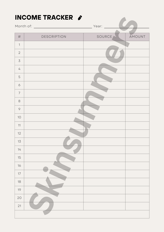 Income Tracker | Journal Spread