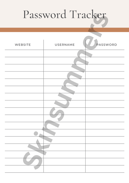 Password Tracker 2  | Journal Spread