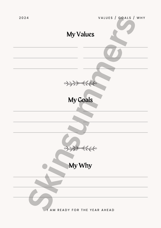 Values/Goals/Why | Journal Spread