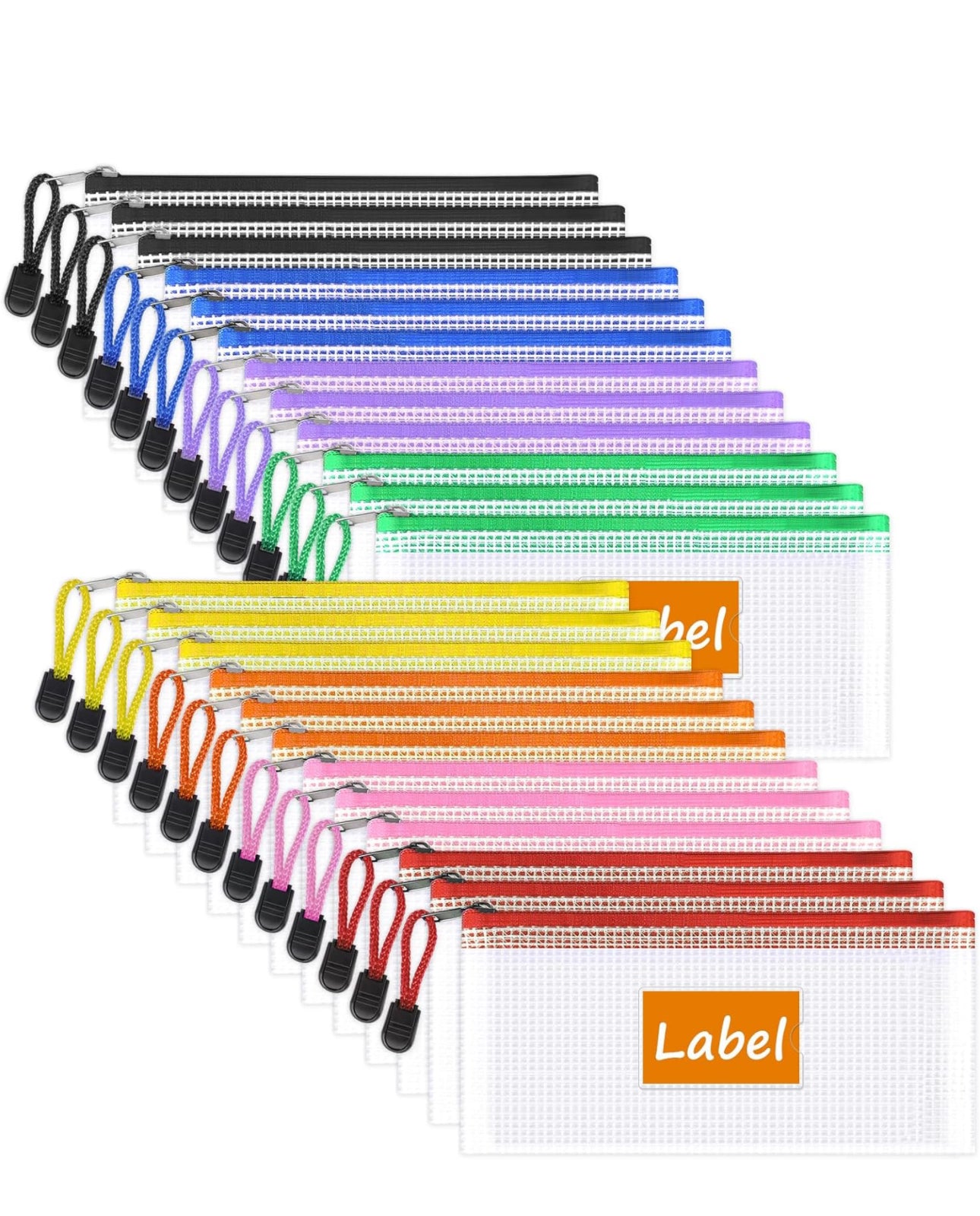 Mesh Zipper Pouch Bags Plastic Organizer