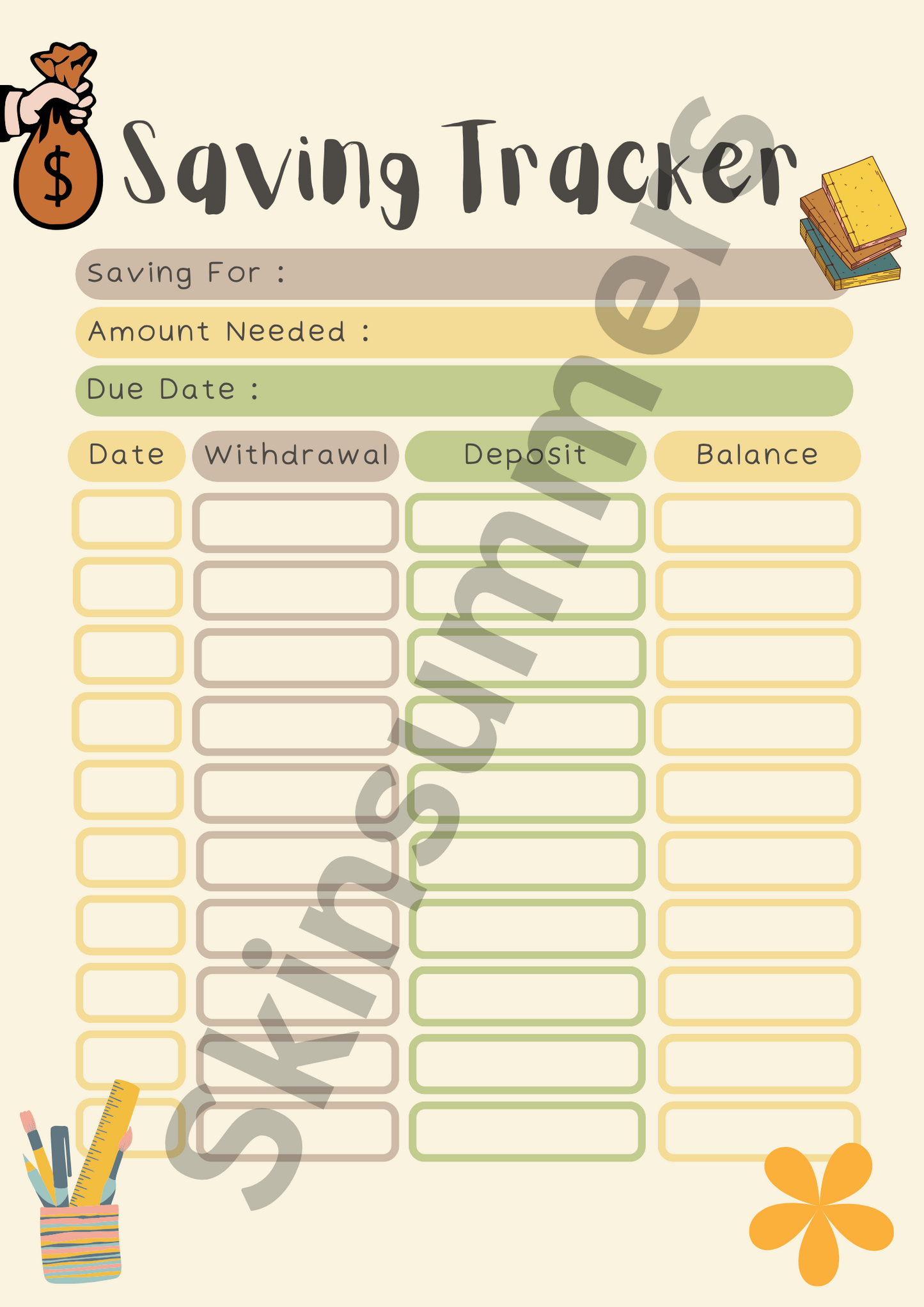 Saving Tracker| Journal Spread