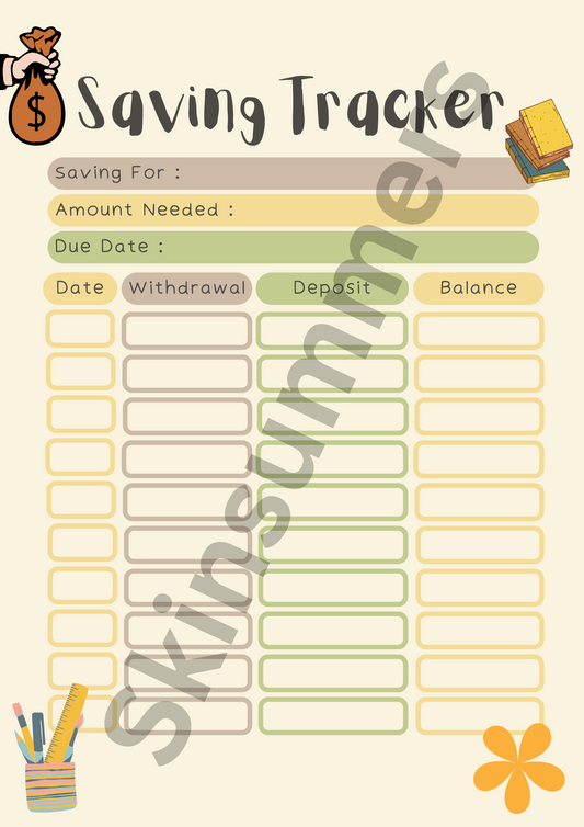 Saving Tracker| Journal Spread