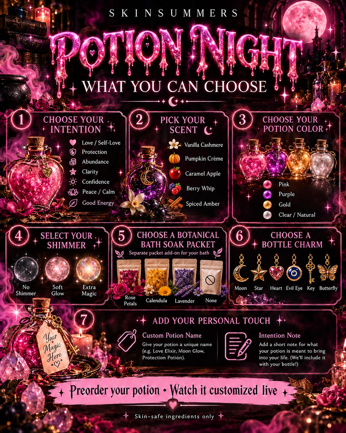Potion Night customization choices